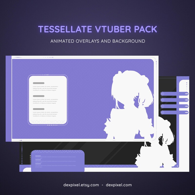 Tessellate Lavender Animated Vtuber Stream Pack