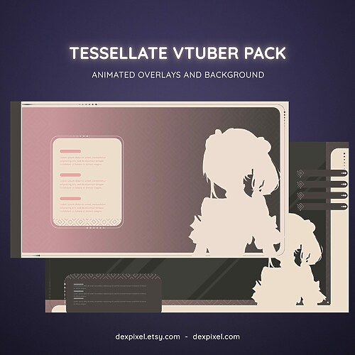 Tessellate Cake Animated Vtuber Stream Pack