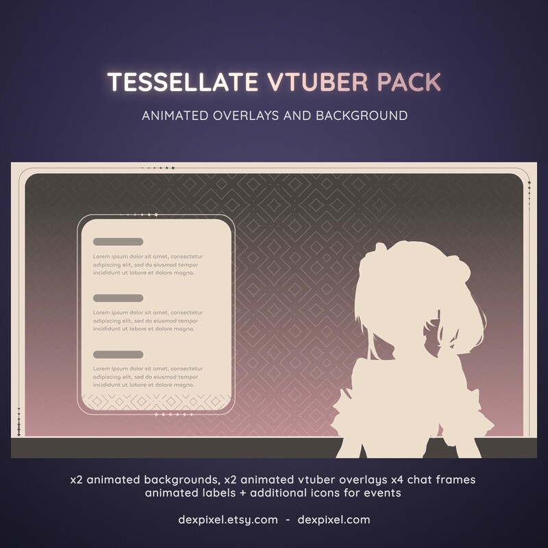 Tessellate Cake Animated Vtuber Stream Pack 1