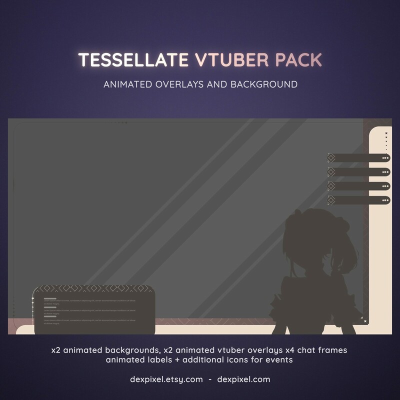 Tessellate Cake Animated Vtuber Stream Pack 4