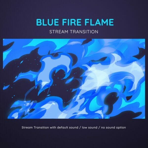 Blue Pastel Fire Flame Stream Transition OBS Stinger 5