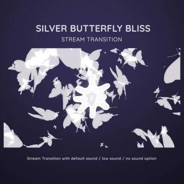 Silver Grey Butterfly Stream Transition OBS Stinger 7