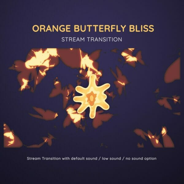 Sunset Orange Butterfly Stream Transition OBS Stinger 7