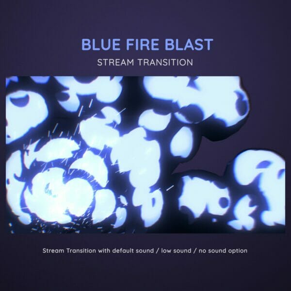 Blue Flame Blast Stream Transition Cartoon Stinger 1
