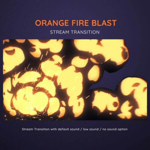Orange Flame Blast Stream Transition Cartoon Stinger 1