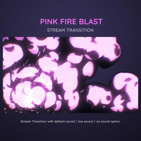 Pink Flame Blast Stream Transition Cartoon Stinger 1