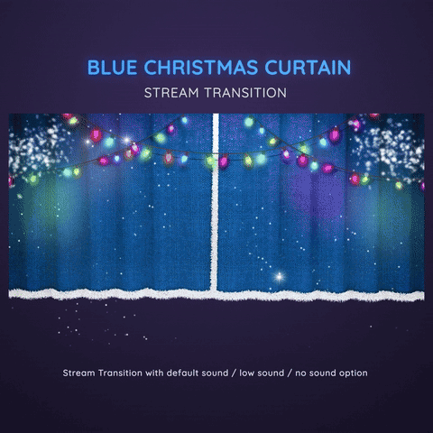 Blue Christmas Curtain Stream Transition Stinger OBS