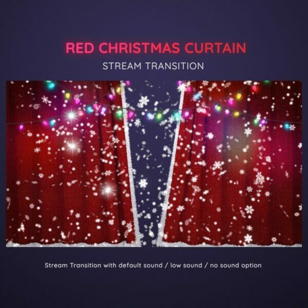 Red Christmas Curtain Stream Transition Stinger OBS 4