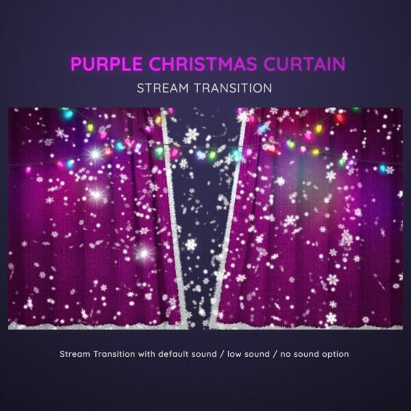 Purple Christmas Curtain Stream Transition Stinger OBS 4