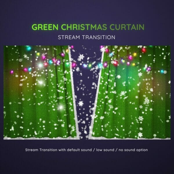 Green Christmas Curtain Stream Transition Stinger OBS 4