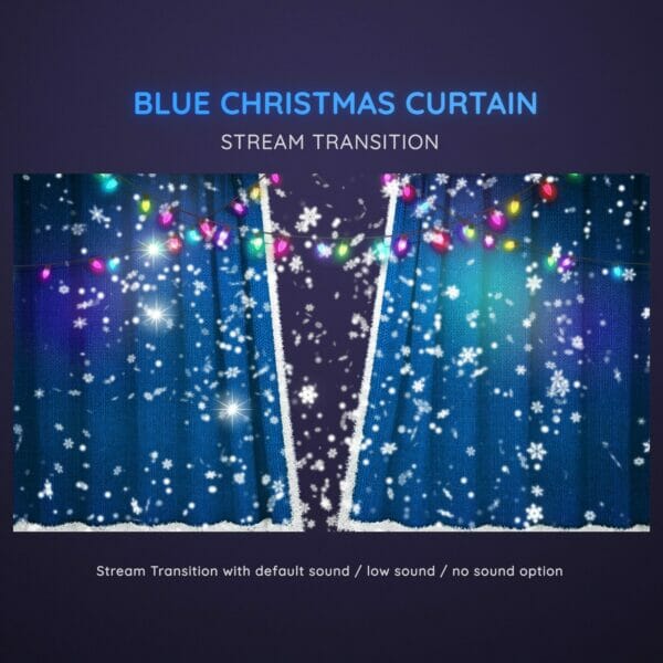 Blue Christmas Curtain Stream Transition Stinger OBS 4