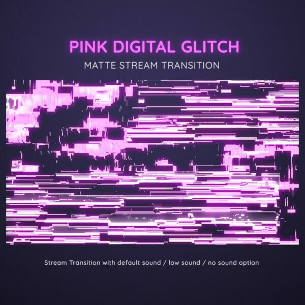 Pink Digital Glitch Stream Transition Stinger 4