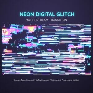 Neon Digital Glitch Stream Transition Stinger 4