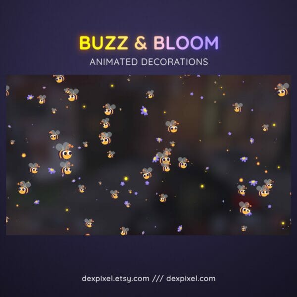 Buzz and Bloom Bee Animated Stream Decorations 3