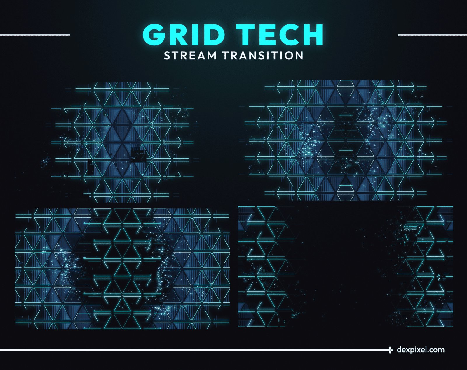 Blue Tech Grid Transition