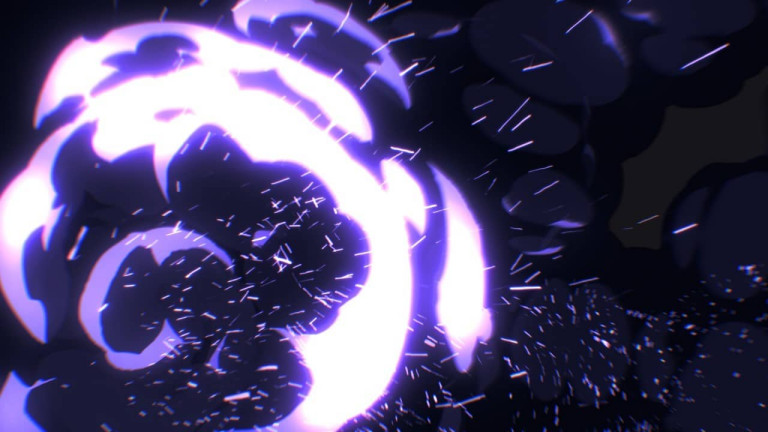 Purple Fire Blast Cartoon Explosion Stream Transition Stinger