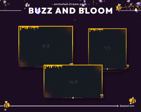 Buzz and Bloom Animated Stream Pack Webcam