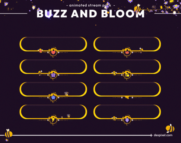 Buzz and Bloom Animated Stream Pack Stream Alerts