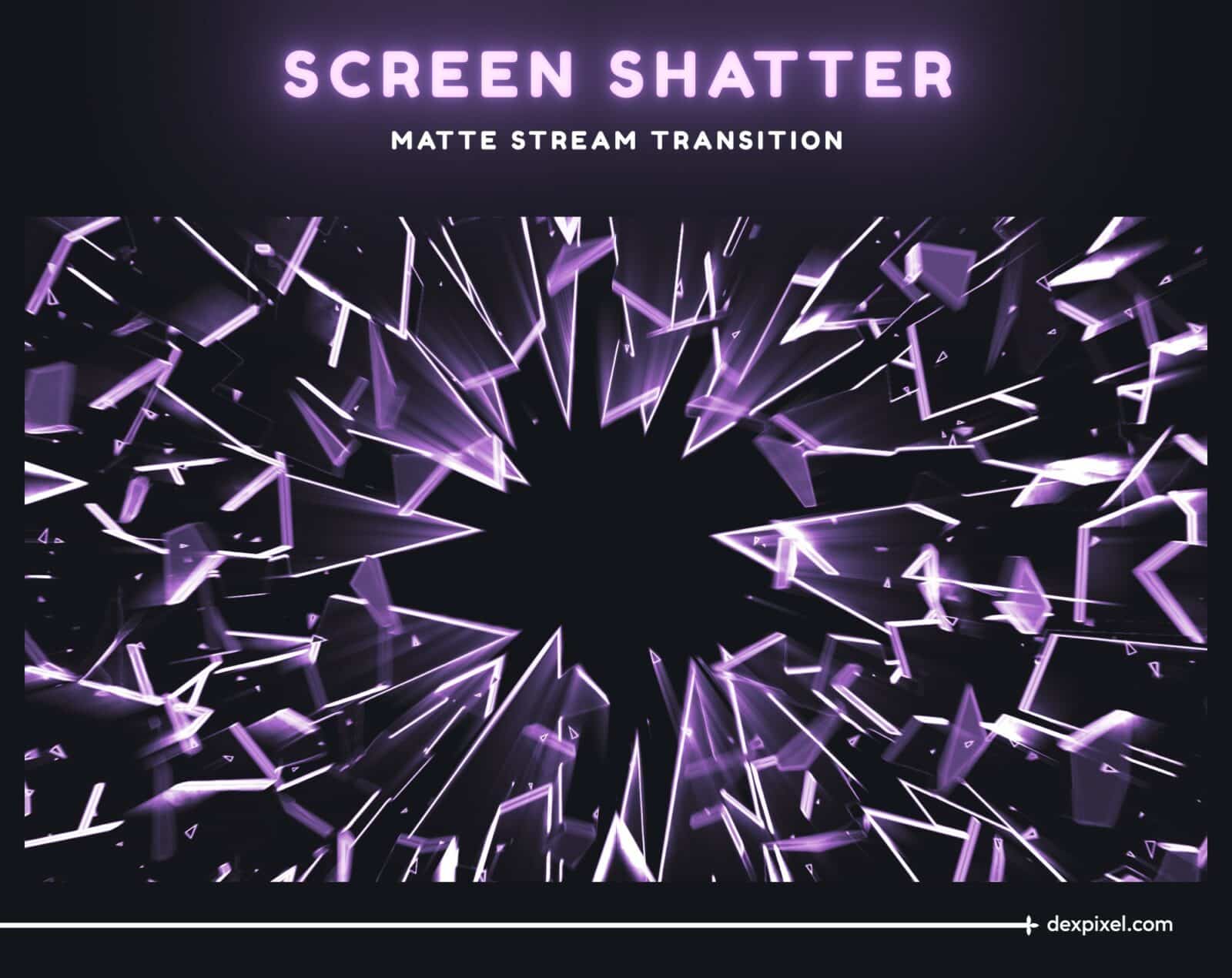 Purple Screen Shatter Stream Transition Glass Breaking 10