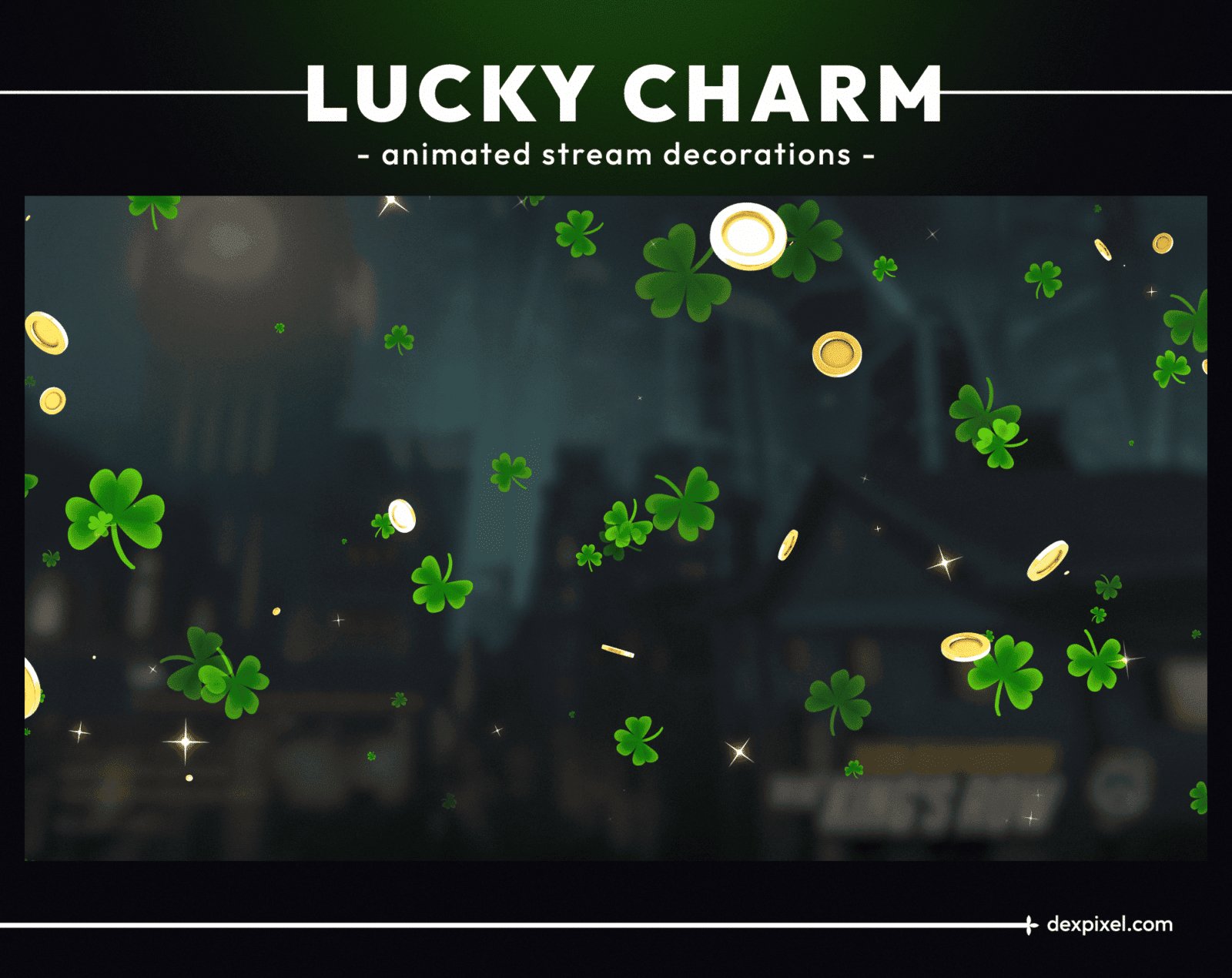 St Patrick Clover and Coins Stream Animation Decoration 2