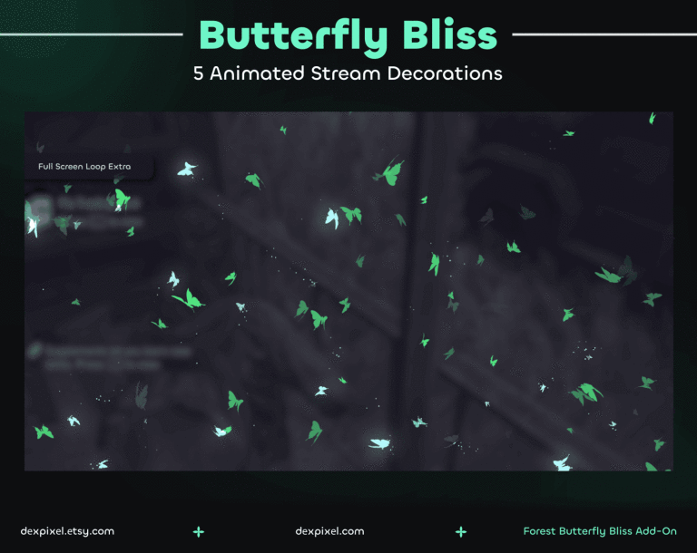 Butterfly Bliss Stream Decoration Add On Green 2