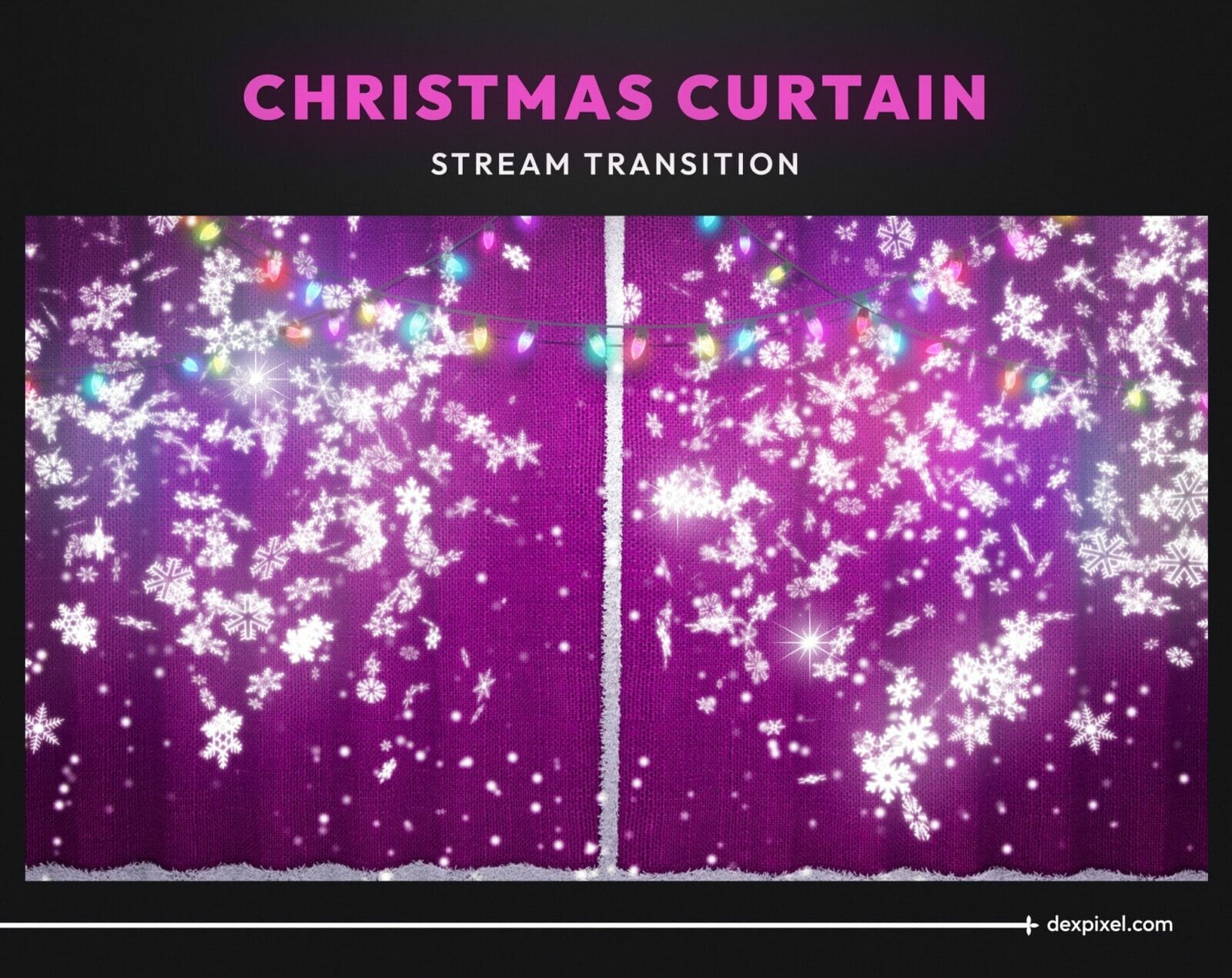 Purple Christmas Curtain Stream Transition Stinger OBS 2
