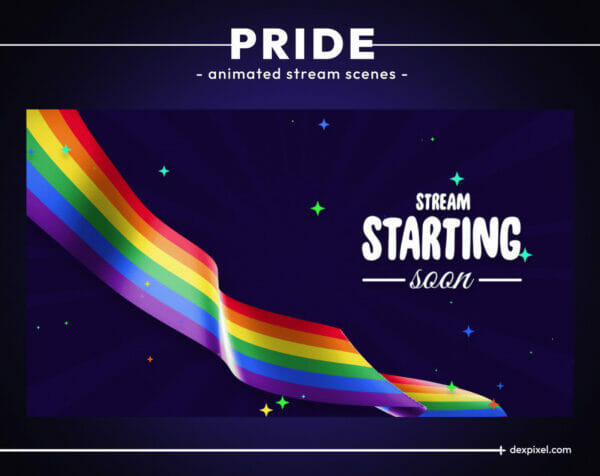 Pride Animated Stream Scenes Twitch Overlay Pack 1