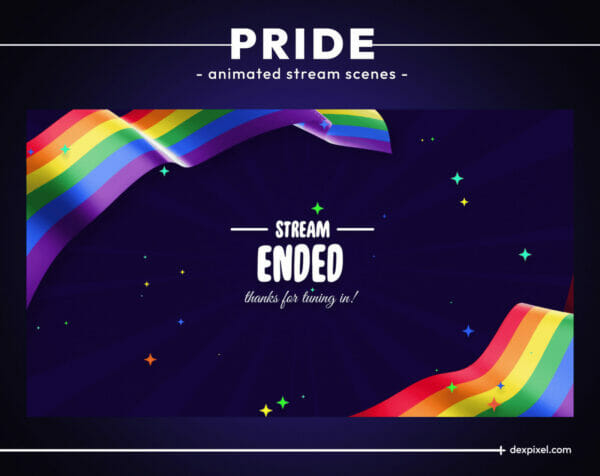 Pride Animated Stream Scenes Twitch Overlay Pack 3