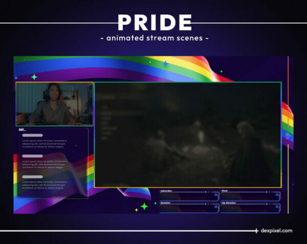 Pride Animated Stream Scenes Twitch Overlay Pack 5