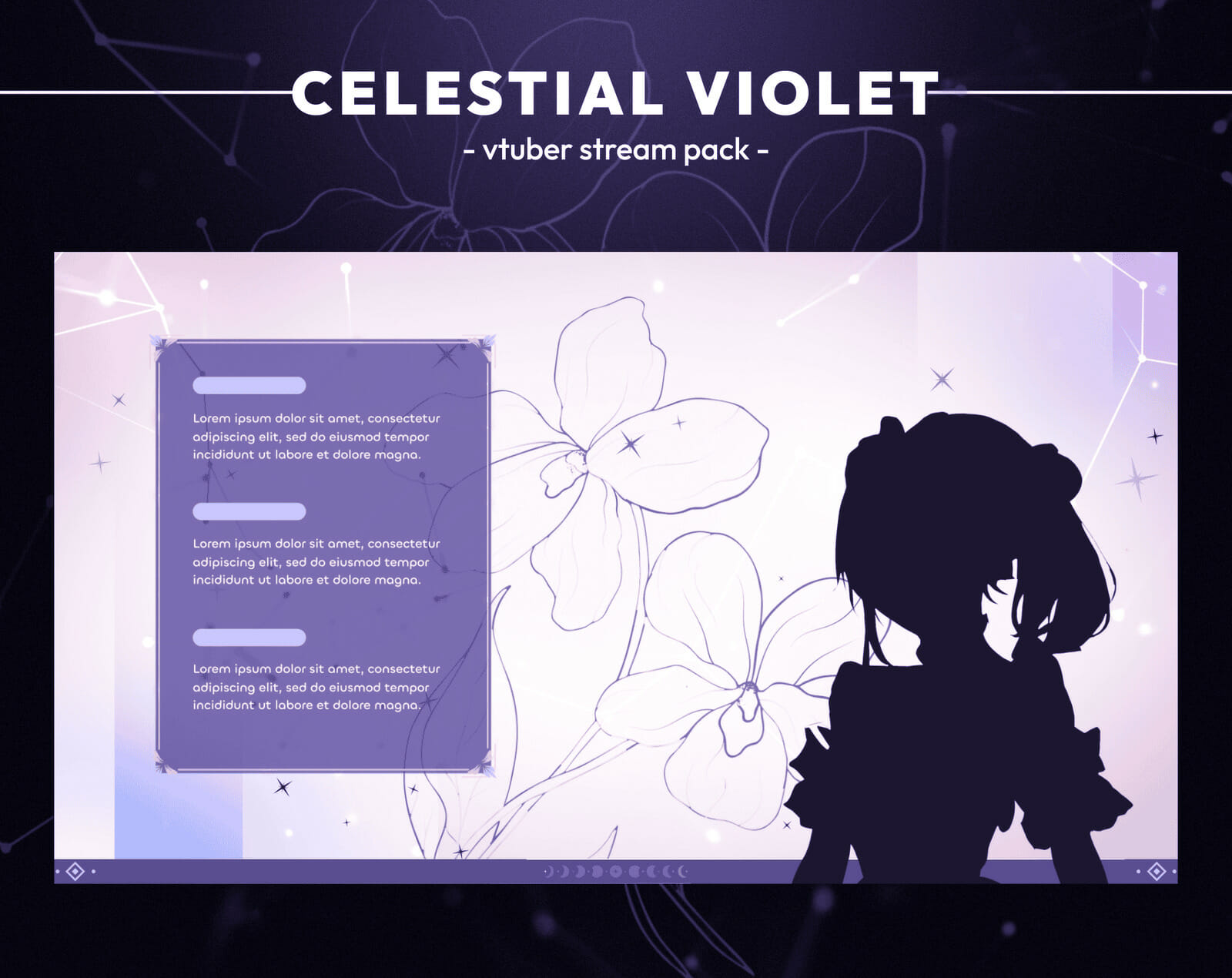 Celestial Violet Vtuber Stream Pack 1