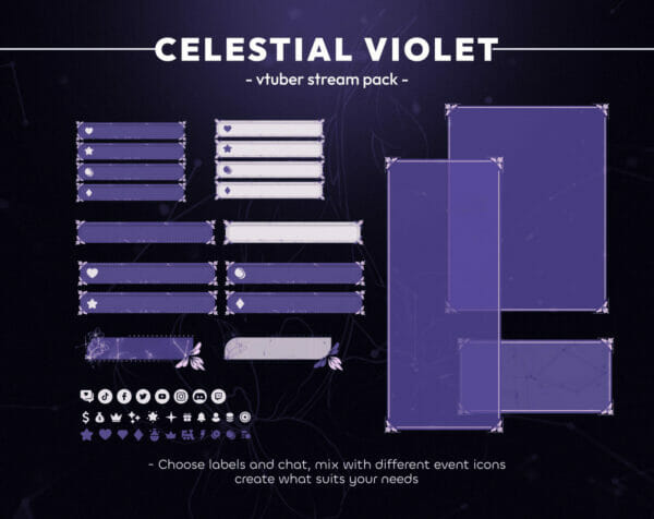 Celestial Violet Vtuber Stream Pack 8