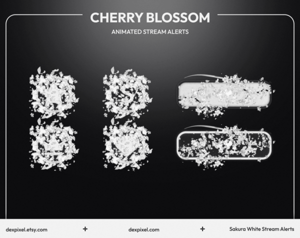 White Sakura Cherry Blossom Animated Alerts 1