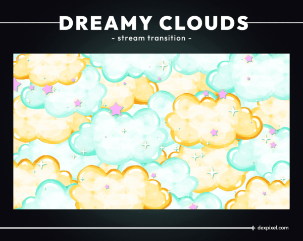 Dreamy Clouds Stream Transition Stinger Mint and Orange 3