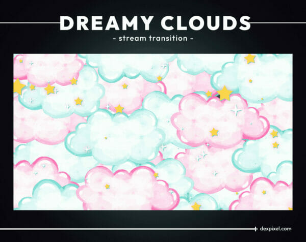 Dreamy Clouds Stream Transition Stinger pink and blue 5