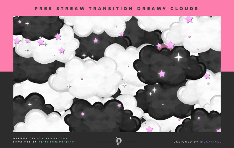 Black and Pink Dreamy Clouds Transition