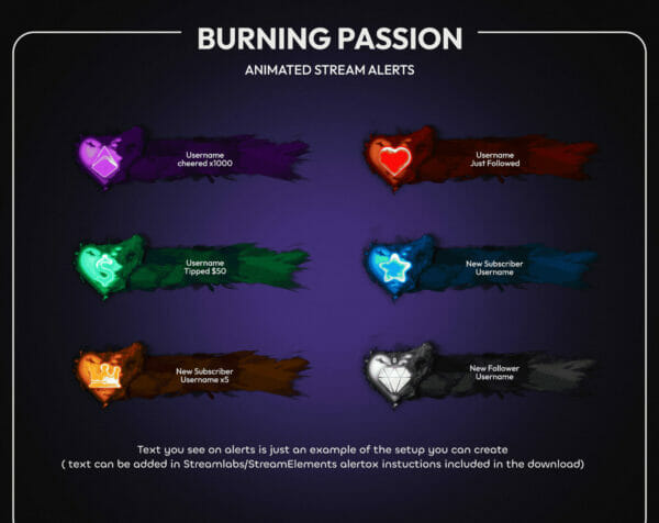 Burning Passion Animated Stream Alerts 1