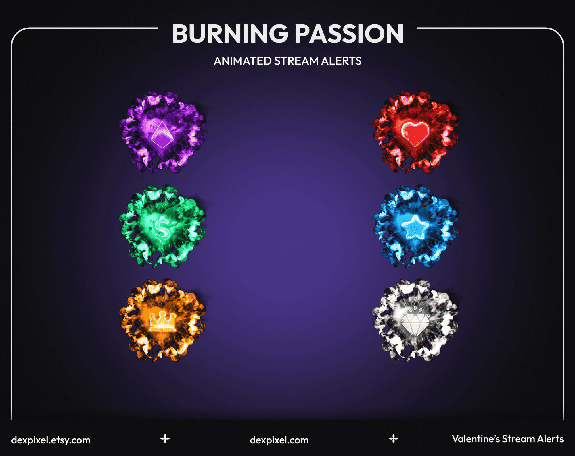 Burning Passion Animated Stream Alerts 2