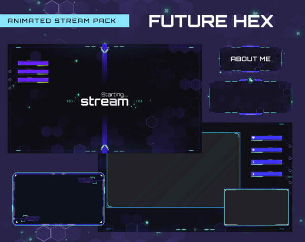 Future Hex Animated Stream Pack 15