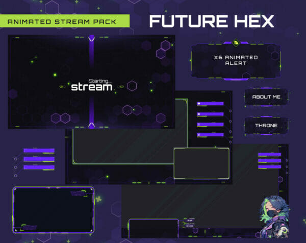 Future Hex Animated Stream Pack 8