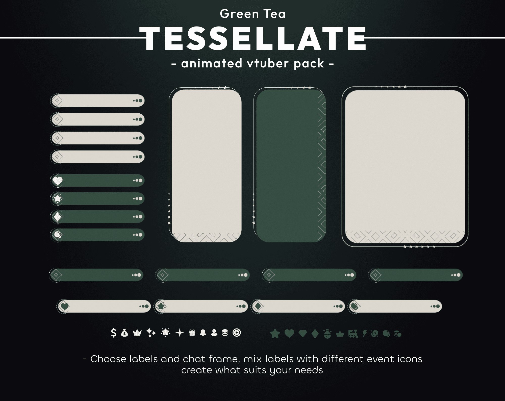 Tessellate Green Tea Vtuber Stream Pack 5