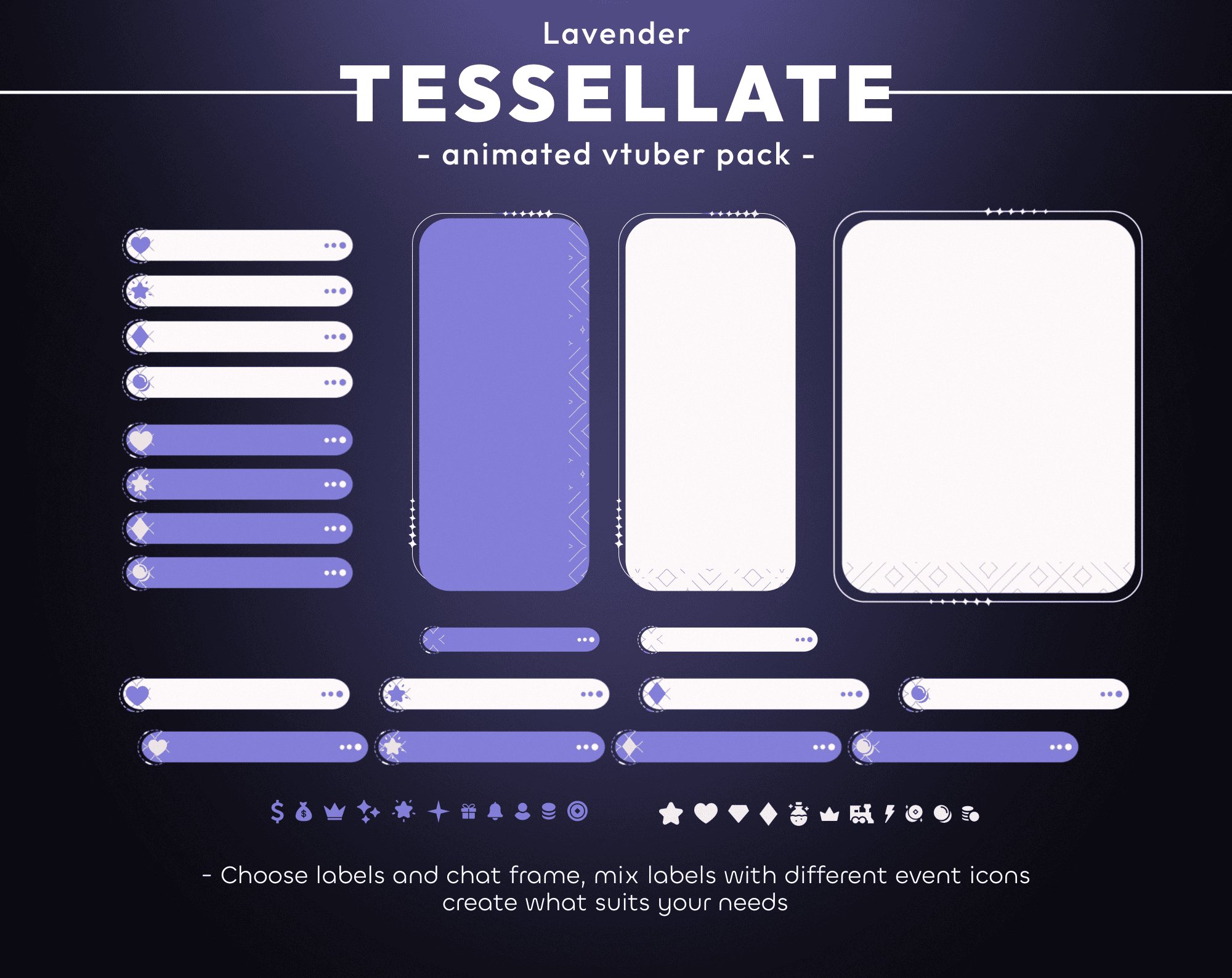 Tessellate Lavender Vtuber Stream Pack 2