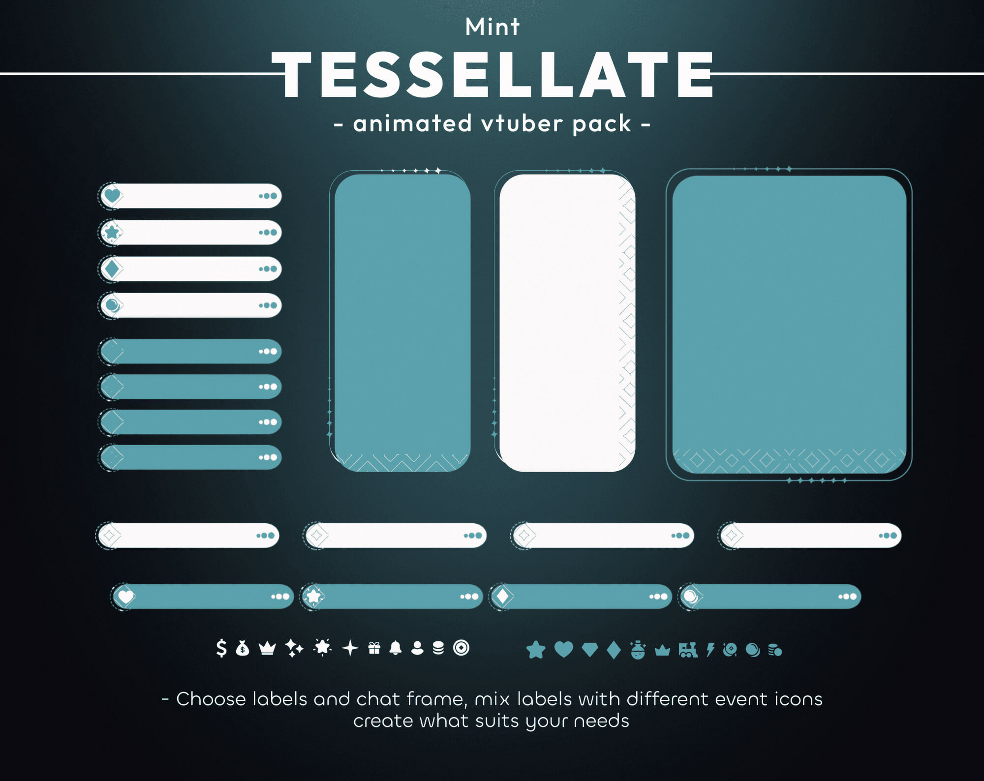 Tessellate Mint Vtuber Stream Pack 2