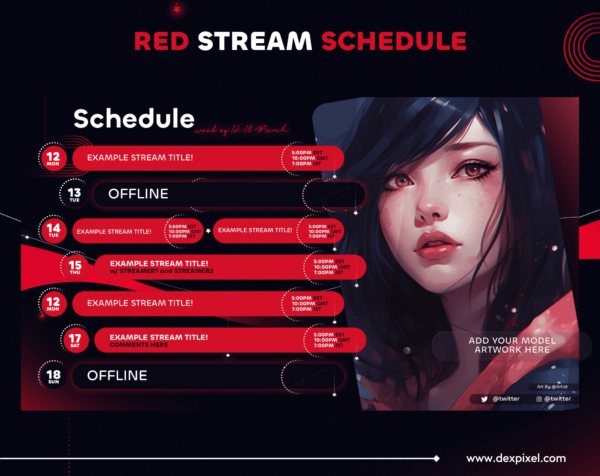 Red Stream Schedule 1
