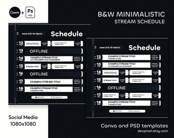 b&w stream schedule
