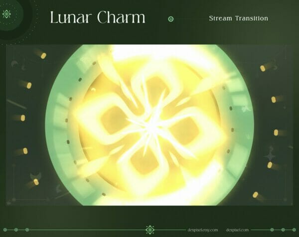 Green Lunar Charm Vtuber OBS Stream Transition 3