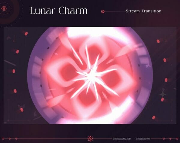 Red Purple Lunar Charm Vtuber Stream Transition 3