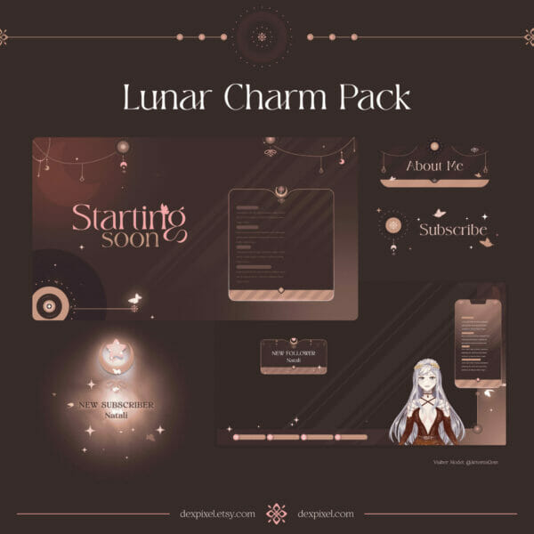 Brown Lunar Charm Animated Stream Pack