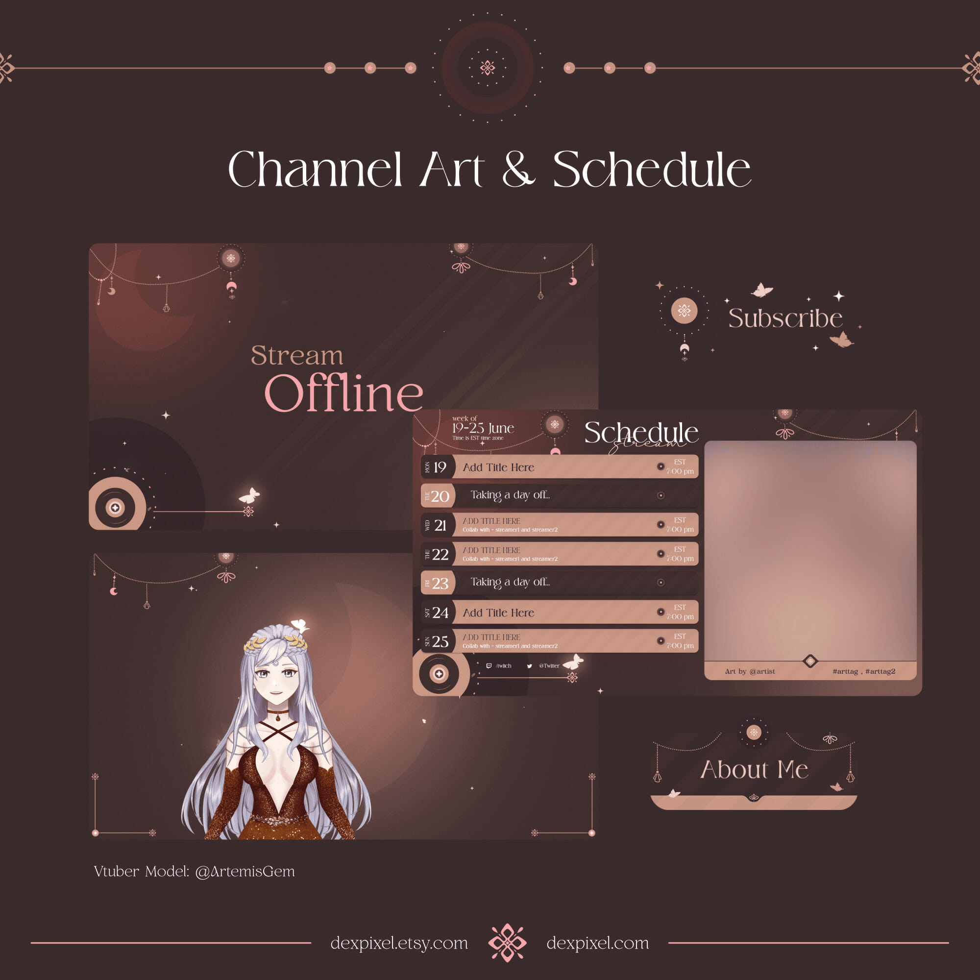 Brown Lunar Charm Channel art and Schedule