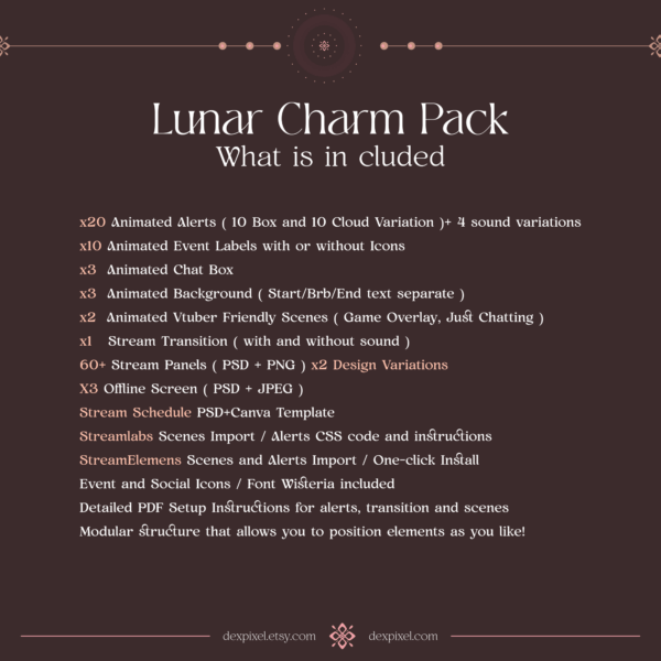 Brown Lunar Charm Stream Pack Included