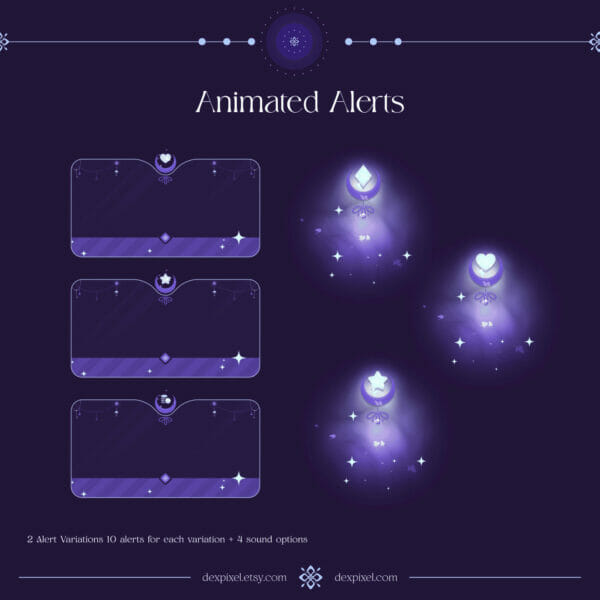 Purple Lunar Charm Animated Alerts